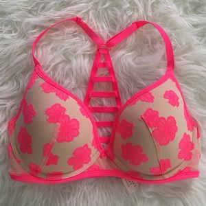 VS PINK 32DD Lt. Lined Racerback Detail Bra *NWT